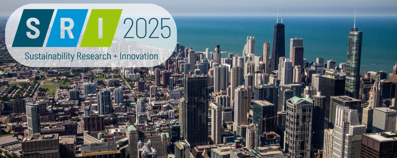 SRI 2025 Sustainability Research + Innovation | an aerial picture of downtown Chicago, Illinois