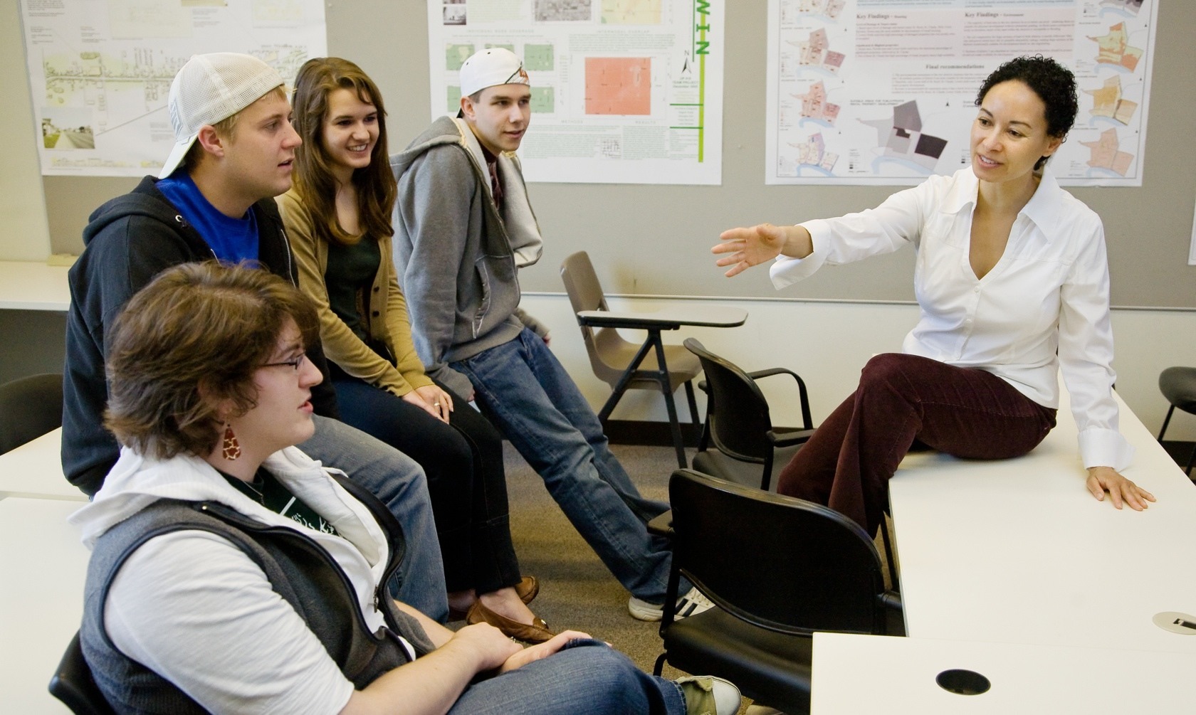 A professor and students in a classroom