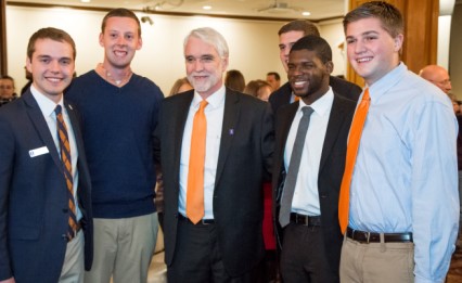 President-elect Killeen greets students