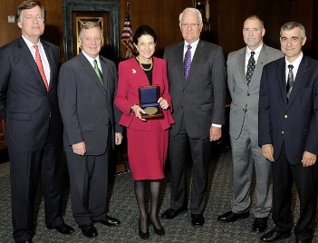 Senator Snowe and dignitaries at Douglas Award ceremony.