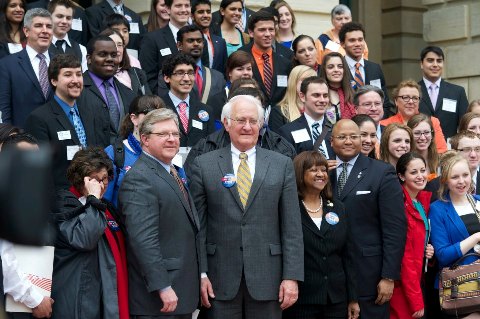 President Easter with other Lobby Day attendees, April 10, 2013.