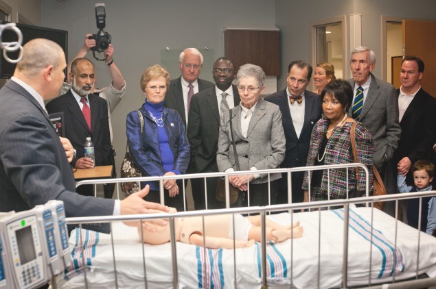 President Robert Easter and Cheryl Easter toured the virtual hospital.