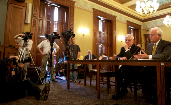 President Robert Easter testifies in Springfield, May 16, 2013