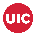 the University of Illinois Chicago logo, in red