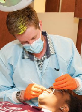 dentist working on a patient